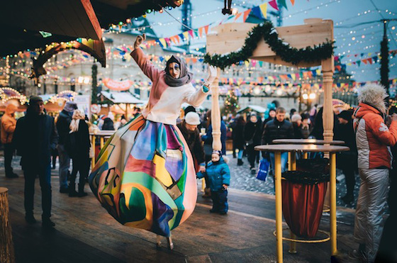 新年のお祭りで賑わうモスクワ